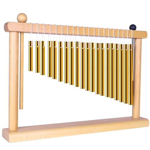 AKLOT Sound Healing Chimes Instrument Meditation 20 Note Chime Table Top Bar Chime Wind Chimes