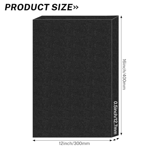 Polyurethane Foam Inserts, 4 PCS 16 x 12 x 0.5 Inch Black Cuttable Packing Foam Sheets for Tool Box, Camera, Crafts and Storage ﻿ - size: 16 x 12 x 0.5 Inch