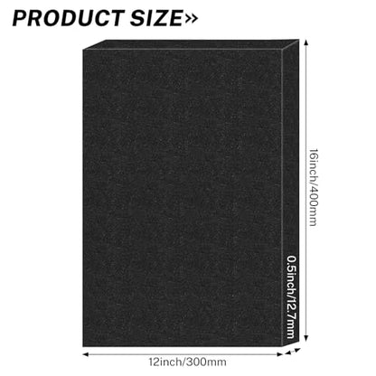Polyurethane Foam Inserts, 4 PCS 16 x 12 x 0.5 Inch Black Cuttable Packing Foam Sheets for Tool Box, Camera, Crafts and Storage ﻿ - size: 16 x 12 x 0.5 Inch