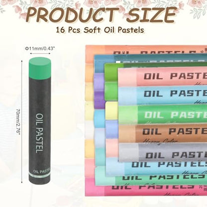 MECCANIXITY Soft Oil Pastels, Oil Pastel Crayons Vibrant Color Blendable Art Supplies for Painting Drawing Blending Painting Artists Beginners Professional(Green, Pack of 16) - color: Green
