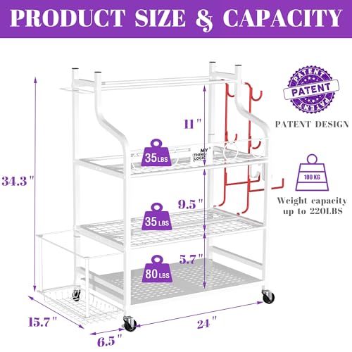 Mythinglogic Home Gym Rack for Dumbbells, Yoga Mats and Workout Equipment - color: White