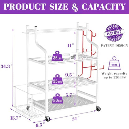 Mythinglogic Home Gym Rack for Dumbbells, Yoga Mats and Workout Equipment - color: White