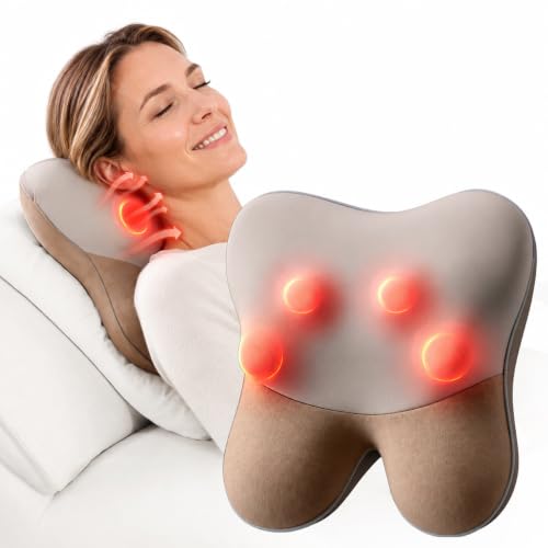 BOB AND BRAD Back Massager with Heat FSA Eligible, EZBack Corded Back Massager for Pain Relief Deep Tissue, Shiatsu Back Shoulder and Neck Massage Pillow, Soothing Full-Body Relief for Women Men - color: Saddle Brown