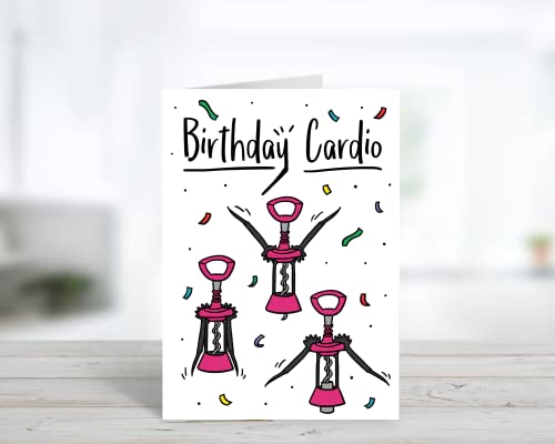 Happy Birthday Wine Lover | Funny Birthday Card| Humor Wine Cardio Card - style: Cardio |Wine