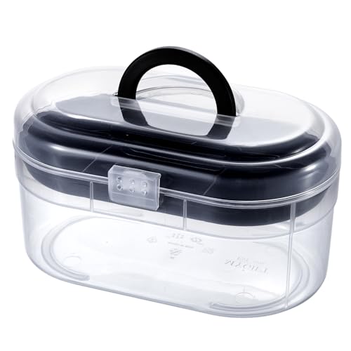 MyGift Clear Craft Storage Case with Tray, Portable Organizer Box | Clear storage case with removable tray organizes crafts, sewing supplies, first aid essentials, and small accessories