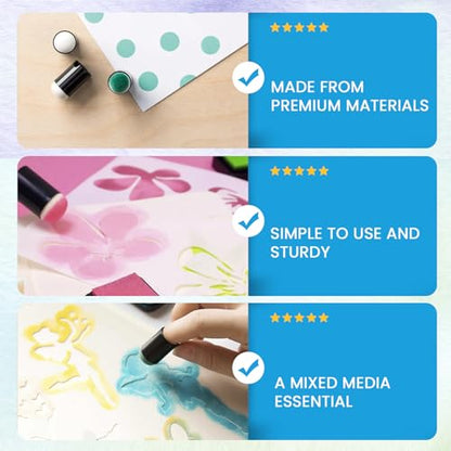 40 Pieces Sponges Daubers with Storage Case - Finger Sponge Daubers with Soft Sponge Head - Perfect for Painting, Drawing, Stenciling, Card Making and More - color: Purple