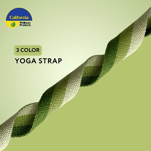 California Yoga Strap | Yoga Belt with Safe Adjustable D-Ring Buckle for Pilates | Stretching Strap | Exercise Bands | Physical Therapy | Improves Sitting Posture - color: Green-10ft