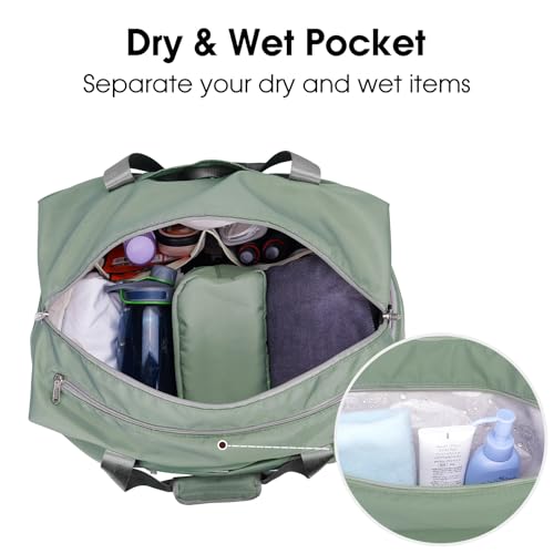 Ceneda 20" Gym Bag for Women with Wet Pocket & Shoe Compartment, Lightweight Duffel Waterproof Carry On Duffle for Travel, Yoga, Overnight (Dark Grey) - color: Dark Grey