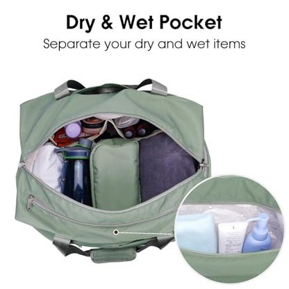 Ceneda 20" Gym Bag for Women with Wet Pocket & Shoe Compartment, Lightweight Duffel Waterproof Carry On Duffle for Travel, Yoga, Overnight (Dark Grey) - color: Dark Grey