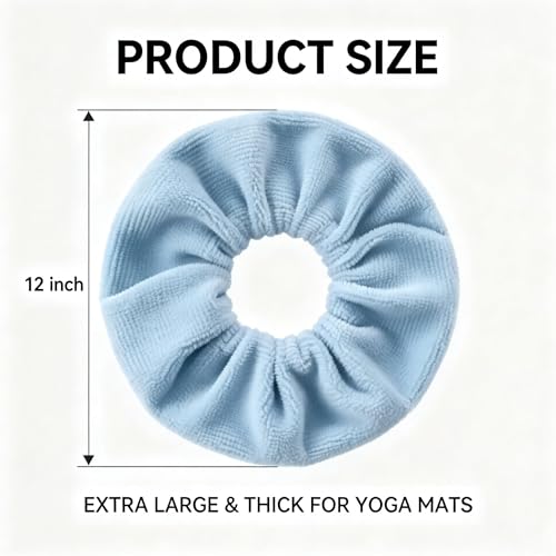 Yoga Mat Scrunchie - Holds Your Yoga Mat in Style - Durable & Elasticity Fabric - Fits All Standard Yoga Mats - color: Blue