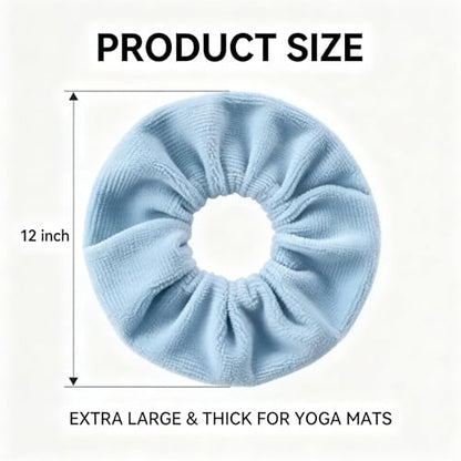 Yoga Mat Scrunchie - Holds Your Yoga Mat in Style - Durable & Elasticity Fabric - Fits All Standard Yoga Mats - color: Blue