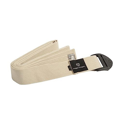 Hugger Mugger Cinch Cotton Yoga Strap - Super Strong Cotton, Quiet Cinch-Style Buckle, Long Length Great for Taller People - color: Natural, size: 8 ft.