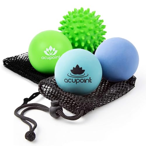 Acupoint Physical Massage Therapy Ball Set Blue with Physical Massage Therapy Lacrosse Ball Set Spiky