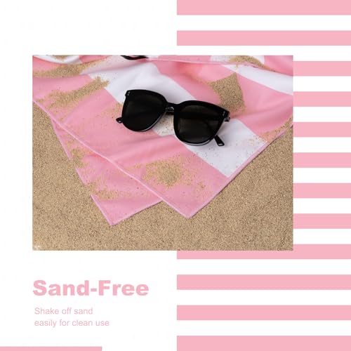 Your Choice Microfiber Beach Towel Sand-Free Quick Dry (67"x35"/60"x30") - color: C-malibu Pink, size: Extra Large(67x35")