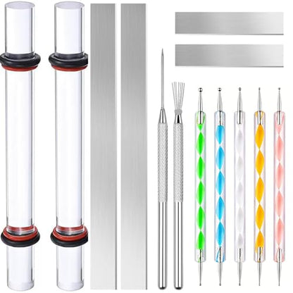 13PCS Polymer Clay Tools Kit, Acrylic Roller & Clay Sculpting Set | Stainless Steel Clay Cutters, Ball Stylus Tools and Texture Needles for Clay Modeling, Pottery and DIY Crafts - color: 13Pcs