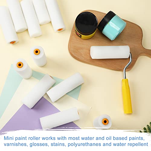 Nuogo 120 Pcs 4 Inch Foam Paint Roller Mini High Density Foam Roller Refills Paint Edger Tool for Walls Brings Smooth Finishes Flat Surfaces (White) (Pack of 2) - size: 4 Inch (Pack of 2)
