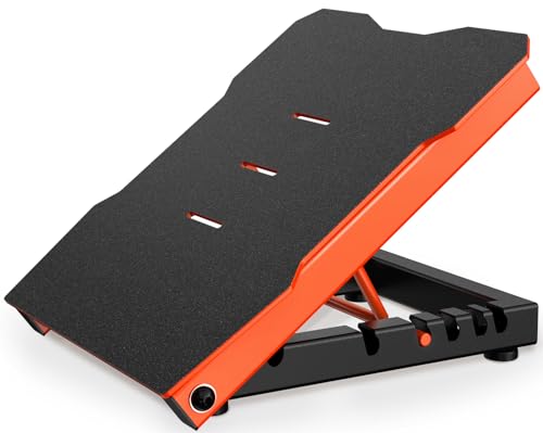 Steel Slant Board Calf Stretcher, 600 Lbs Weight Capacity 5-Level Adjustable Incline Board Squat Wedge Achilles Ankle Stretcher Non-Slip Surface for Squat, Fitness, Physical Therapy - color: Orange