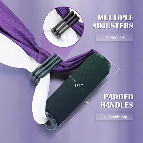 ZELUS Aerial Yoga Swing Sling Strong Yoga Hammock Kit Set Trapeze Inversion Equipment Include 2 Extensions Straps and Ceiling Mounting Kit - color: Purple