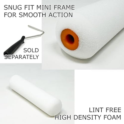 Allgala Foam Paint Roller, 576 Case Pack 4 inch Shedless High Density Foam Mini Paint Roller Cover for Trim Wall Funiture Doors Cabinets, Cupboards - size: 4" Foam (Pack of 576)
