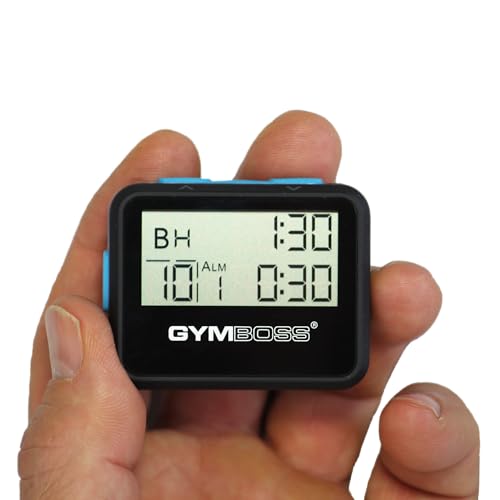 Gymboss Interval Timer and Stopwatch - Black/Blue SOFTCOAT