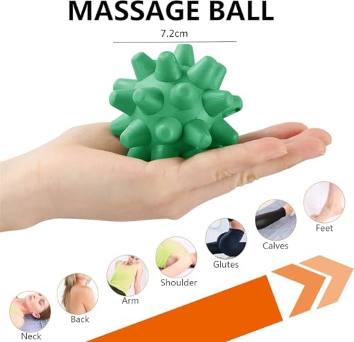 Soft Spiky Massage Balls, 2 Pcs Silicone Massage Ball for Plantar Fasciitis, Trigger Point Release Ball Deep Tissue Self Massage Ball Muscle Soreness Manual Massage Ball for Yoga Gym Exercise (Blue) - color: Blue