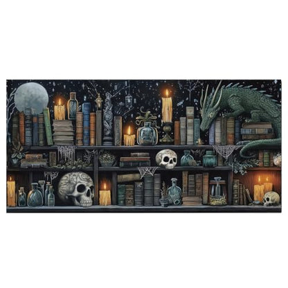 KUFWKEY Bookshelf Diamond Painting Kit,Dargon Diamond Art Kits for Adults | Skull & Dragon Design, DIY Craft Kit,Halloween Diamond Art,Large size 15.7x31.5inch,Gem Art and Crafts,Gothic Diamond dots - color: AM6021