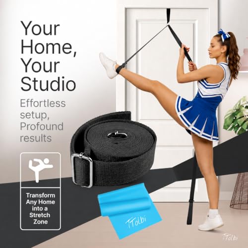 Leg Stretcher Strap with Door Anchor and Resistance Band, Splits Trainer | Home Flexibility Trainer for Splits, Ballet, Dance, Cheer, Yoga, Gymnastics, Pole and Taekwondo, Kids to Adults, All Levels - color: Classic Black