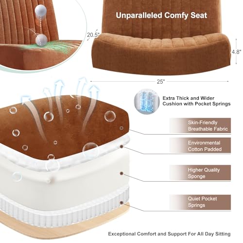 Criss Cross Chair,Thick Padded Cross Legged Office Chair,Brown - color: Brown