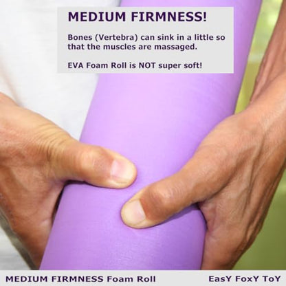 Small Size Medium-Hard Density EVA 4 Inch Foam Roller for Back &Leg Pain; Sore Muscle Recovery; Trigger Point Massage Roller Ø3.75x18inch Physical Therapy; Helps as Spine Cracker Stretcher