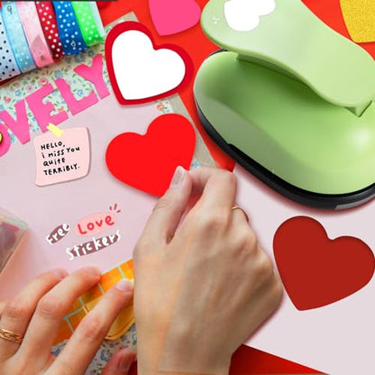 Heart Punches for Paper Crafts, 3 inch Heart Shape Hole Punch for Scrapbook | Large Heart Punch, Heart Paper Punch, Hearts Hole Puncher for Paper Crafts, Cardstock, Classroom DIY Projects, Journal - style: Heart Punch