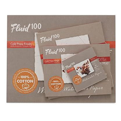 Speedball Art Products, 811234, Fluid 100 100% Cotton Artist Watercolor Paper, 16 x 20 inch Block, 140 lb Cold Press - size: 16 x 20 (140 lb)