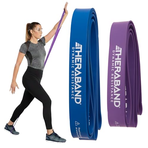 THERABAND Resistance Band, Exercise, Workout, Physical Therapy, Multi | Elastic resistance band for exercise, strength training, stretching and physical therapy - size: 2 Pack Heavy (35-50 lbs)