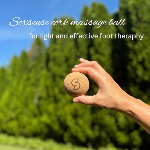 Soxsense Cork Massage Balls & Toe Stretch Bands, 4-Piece Foot Recovery Set