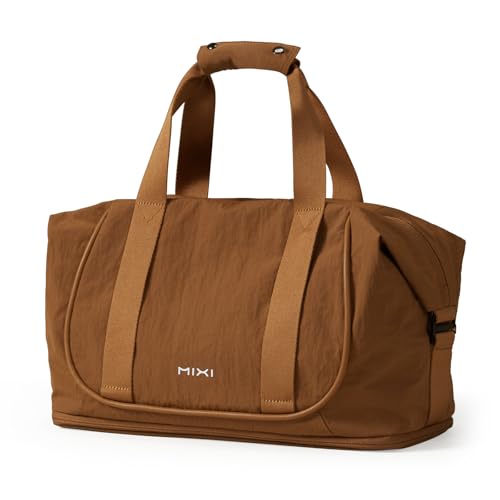 mixi Travel Tote Bag for Women Large Expandable Travel Bag Waterproof Lightweight Carry On Personal Item Handbag - color: Brown
