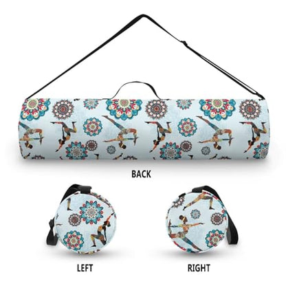 Yoga Mat Bags for Women Lightweight Gym Bag with Strap Full Zip Yoga Accessories - color: Western Print