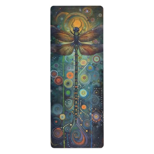 Dragonfly Painting Yoga Mat Non-Slip Fitness Mat for Pilates, Workout & Home Gym, 71x26 Inch Yoga Mats for Enhanced Yoga Practice - color: A01