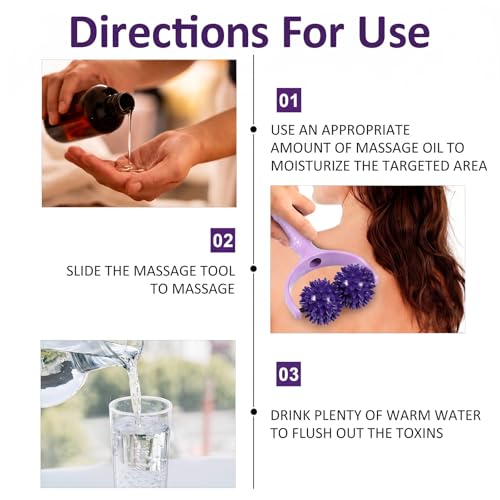 CIATBYYJ Spiky Massage Balls Rollers with Dual Ball Design - color: Purple