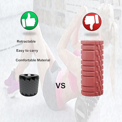 Collapsible Foam Roller for Exercise and Recovery (13 Inches), Easily Portable at 5.5 inches (Gray) - color: Gray