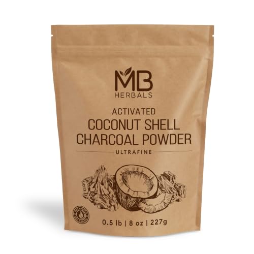 MB Herbals Activated Charcoal Powder from Coconut Shell 8 oz (227 Gram / 0.5 LB) | For EXTERNAL USE ONLY | Face Packs and Masks| Soap Making | ToothPowder - size: 8 Ounce (Pack of 1)