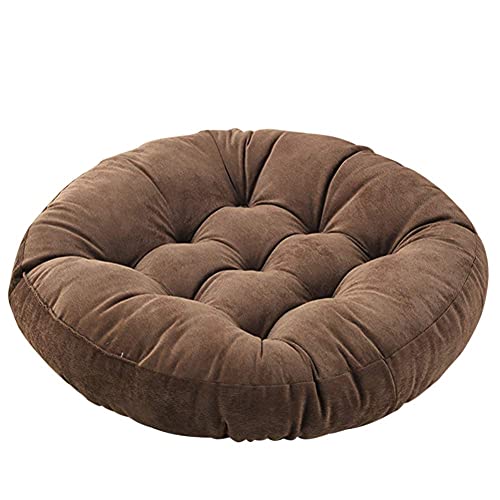 Tiita 22 Inch Floor Cushion - Round Outdoor Chair Cushion Pad with Corduroy | Large Meditation Cushion & Floor Pillow for Adult Sitting, Living Room, Balcony & Patio, Coffee - color: Round|coffee, size: 1 Count (Pack of 1)