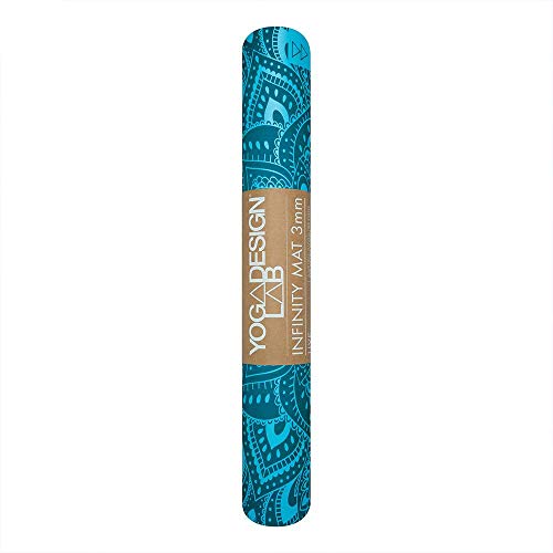 YOGA DESIGN LAB | The Infinity Mat | Luxurious Non-Slip Design Provides Unparalleled Grip to Support and Align You Beautifully | Eco-Friendly | w/Carrying Strap! - color: Mandala Aqua, size: 3mm