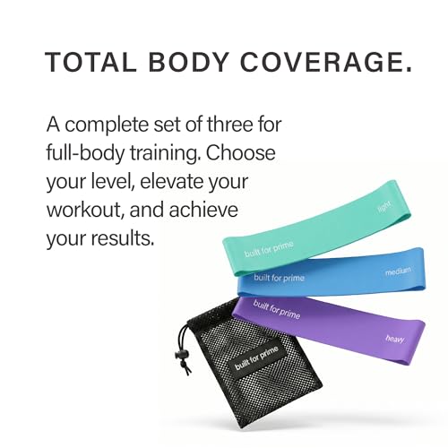 Mini Resistance Bands, Set of 3 – Non-Slip Workout Bands for Strength Training, Physical Therapy & Progressive Activation - color: Seafoam, Sky, and Amethyst