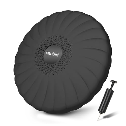 kisnbld Wobble Cushion, Balance Disc with Pump, Core & Posture Training - color: 1Black
