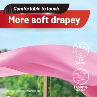 Plastic Tablecloth Roll, 110 Ft X 54 In Table Cloth Disposable Table Cover | Pink Tablecloth with Cutter PEVA Disposable Tablecloth Rectangular Table Cover Roll for Baby Shower, Birthday Party, Festival - color: Pink, size: 1320" x 54" (Rectangular)