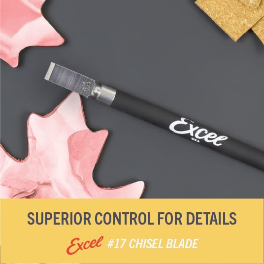 Excel Blades #17 50-Pack Chisel Craft Knife Blades, Carbon Steel, USA Made