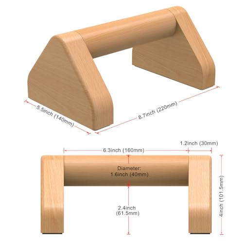 Kipika Push Up Bars, Pushup Stands, Anti-Slip Soft Plastic Push Up Handles, Bottom Anti-Slip Pad, Strength Training Equipment, Perfect for Floor Workout Exercise - color: G: All Wood