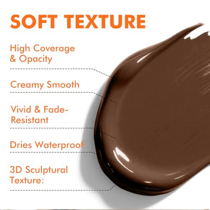GOTEIDAL Acrylic Paint Burnt Umber Tubes (250ml / 8.45oz) Brown Paint | Art Craft Paints, Rich Pigments Non Toxic for Canvas Painting, Rock, Stone, Wood, Art Supplies - color: Umber