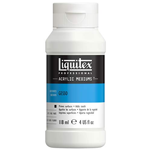Liquitex Professional Gesso Surface Prep Medium, 118ml (4-oz), White | Primes Surfaces, Adds Tooth for Color Adhesion, Stiffens Canvases, Archival Quality, Optimum Absorbency for Paint - color: White, size: 4 Fl Oz (Pack of 1), style: 4-oz