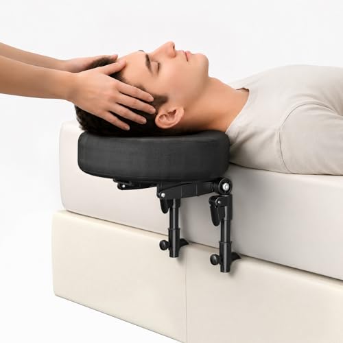 Massage Headrest for Bed, Adjustable Massage Face Cradle for Home Use,Portable Massage Table Kit for Sleeping Mattress, Face Down Pillow for Face Support & Post Eye Surgery Recovery - color: Black