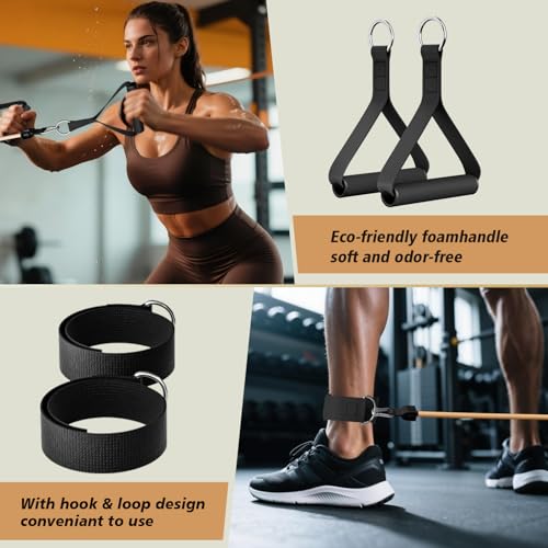 WHATAFIT Resistance Bands with Handles, 5-Level Exercise Bands for Workout - color: Gradient Coffee